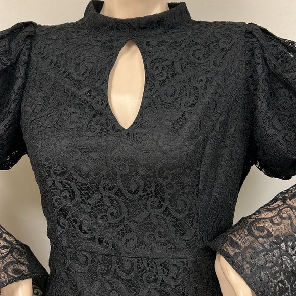 Aidan Mattox lace puffed bell sleeves dress - Picture 5 of 10